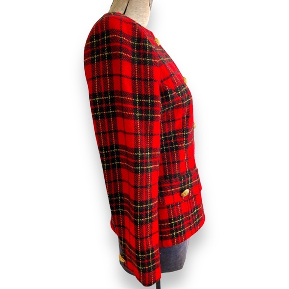 Vintage Wool Tartan Plaid Blazer Jacket Alex de Bolzan - Picture 5 of 9